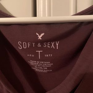 Maroon Crossed V neck t-shirt